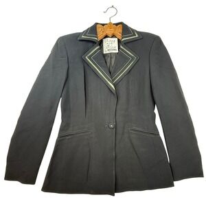 MOSHINO Cheap and Chic vtg 90s ‎ Black Blazer Jacket Italy Women's Size 8 office